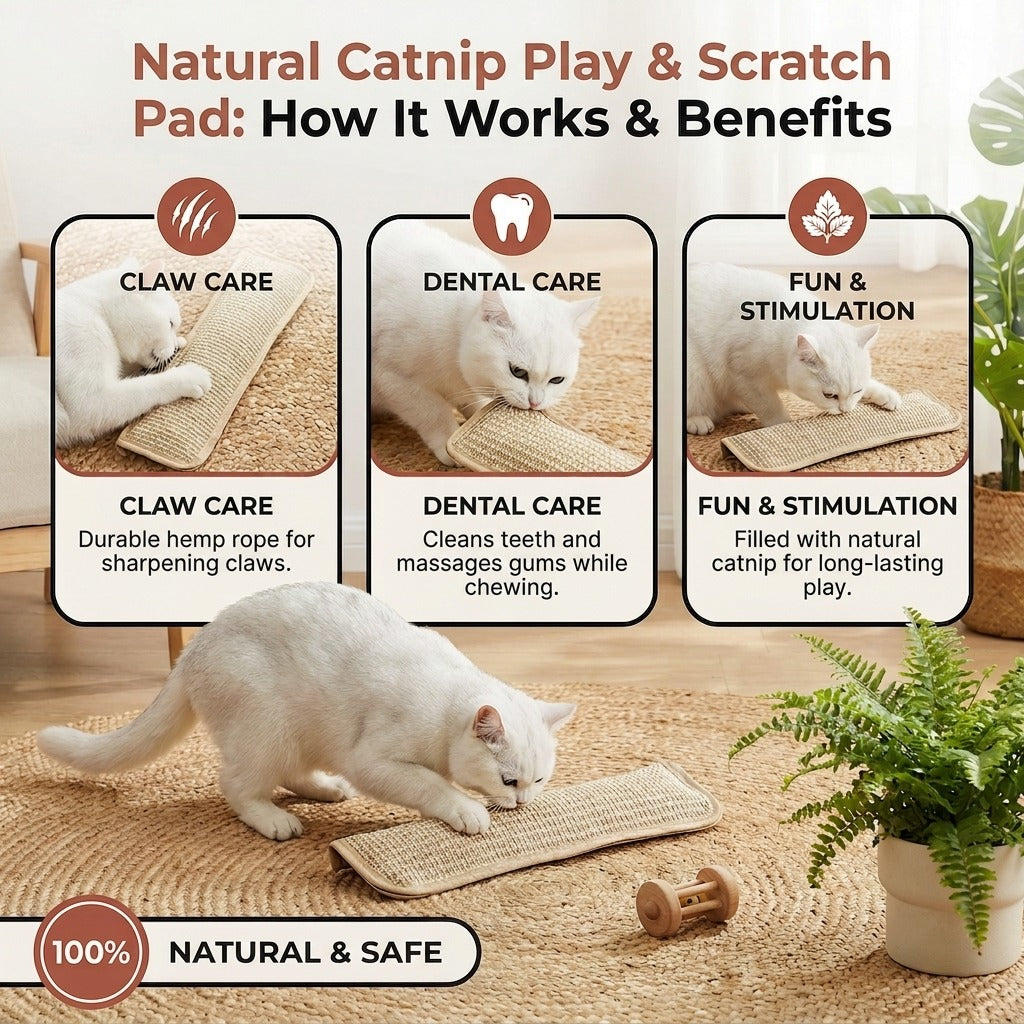 Catnip Scratch Pad For Claw & Dental Care