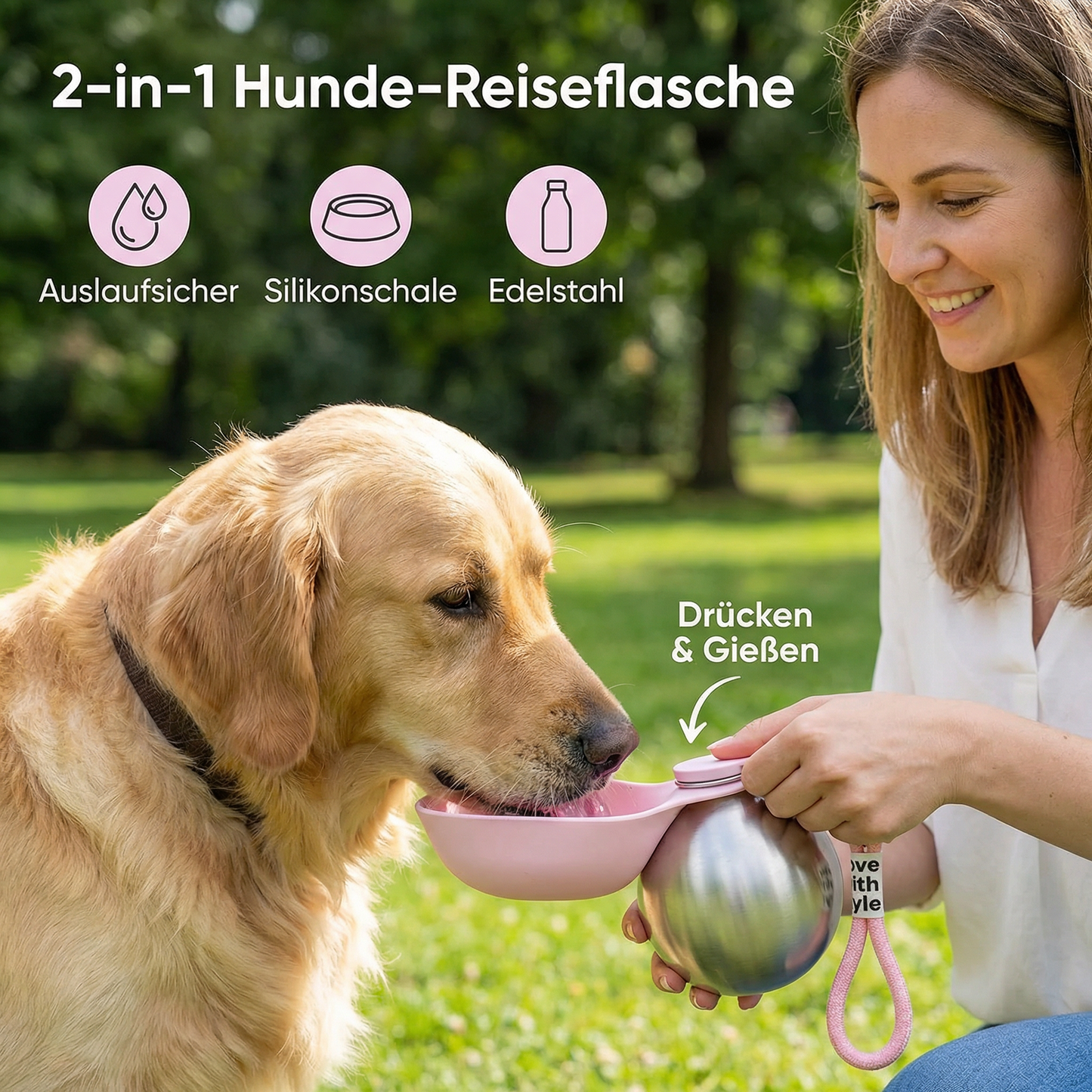 SuperBowl | 2-in-1 Water Bottle for Pets | Make Their Hike More Enjoyable.